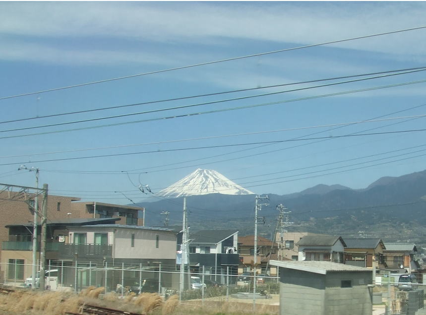 原駅付近の富士山